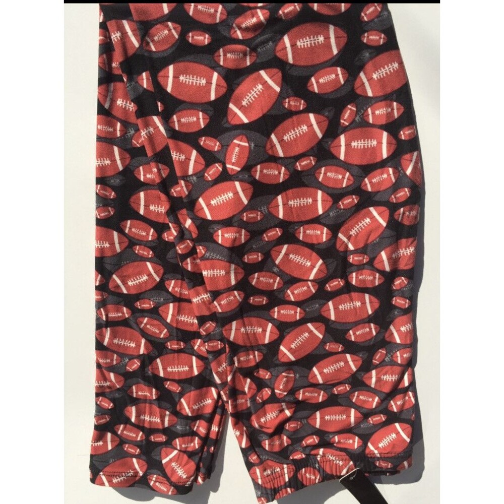 Plus Size, Football Colored Printed Buttery Soft Leggings Super Cute Touch-Down!